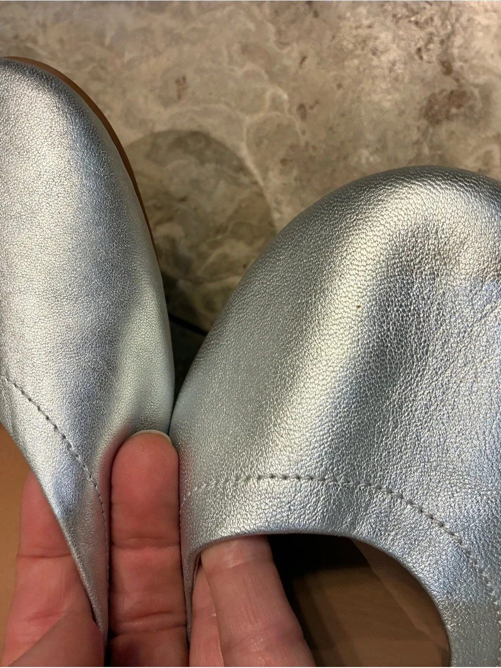 Fitflop Silver Metallic Ballet Slip-Ons new without tags